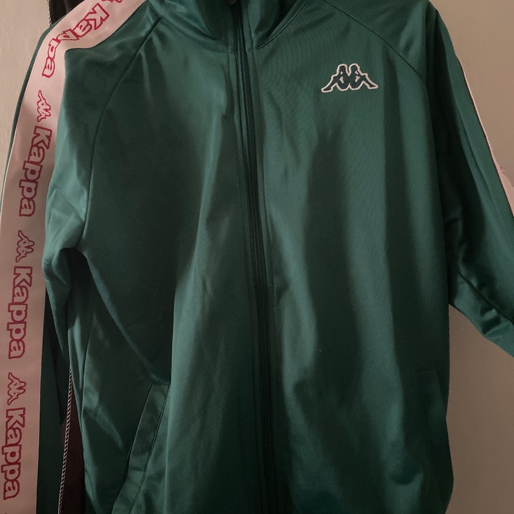 kappa green zip up sweater